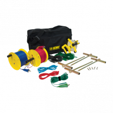 AEMC 2135.37 - Test Kit for 4-Point Testing, Kit (Carrying Bag, [2] 500 ft Color-coded Leads on Spools (Red/Blue), [2] 100 ft Color-coded Leads (hand tied-Green/Black), [1] 30 ft Lead (Green), [2] 5 ft Color-coded Leads (Red/Blue), [4] 14.5" T-shaped
