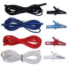 AEMC 2140.64 - Lead – Set of 4, 10 ft {3m} Color-coded {Rated 600V CAT IV} w/Color-coded Alligator Clips (Red, Black, Blue & White {Rated 1000V CAT IV, 15A} Replacement for Model 3945/3945-B