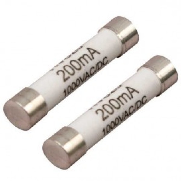 AEMC 2971.04 - Fuse - Set of 2, FF, 200mA, 1000V, 10kA, 6x32mm for Models 6528 & 6529
