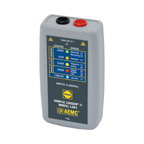 L261 - AEMC Simple Logger 1-Channel, TRMS, 600VAC/DC