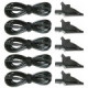 AEMC 2140.43 - Lead –- Set of 5, Black 10 ft (3M) with 5 Black Alligator Clips, Replacement for Models 8333, 8335, & 8336 {Leads rated 600V CAT IV 10A, Clips rated 1000V CAT IV 15A, UL} 