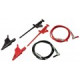 AEMC 2152.13 - Lead – Utility Test Lead Kit #4 {includes: Set of 2, 5 ft color-coded (Red/Black) Silicone Insulated Safety Leads (ST/RA screw-on banana plug), screw-on Alligator Clips and Grip Probes} Test leads & alligator clips rated 1000V CAT IV; G
