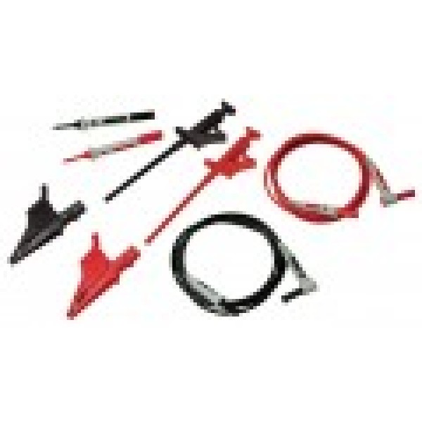 AEMC 2152.14 - Lead – Utility Test Lead Kit #5 {includes: Set of 2, 5 ft color-coded (Red/Black) Silicone Insulated Safety Leads (ST/RA screw-on banana plug), screw-on Alligator Clips, Pencil Probes & Grip Probes} Test Leads, alligator clips & pen