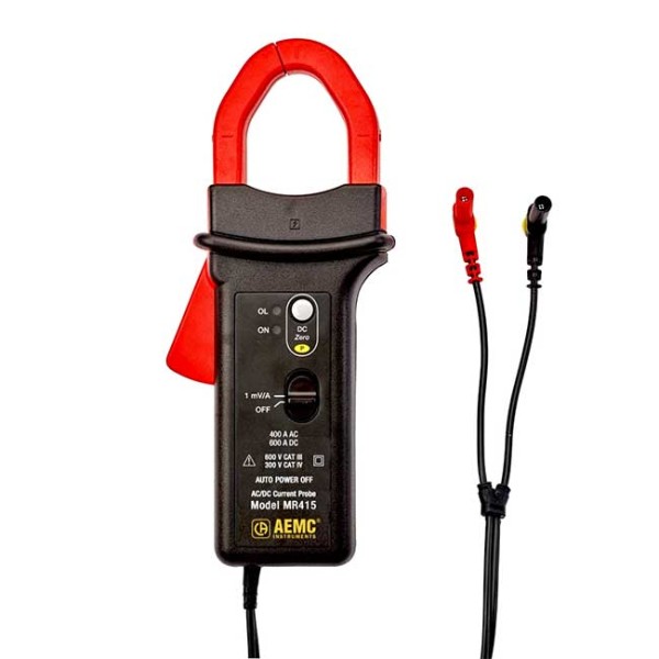 AEMC 1200.80 - AC/DC Current Probe Model MR415 (400AAC, 1mV/A & 600ADC, 1mV/A, 4mm Banana Plug Lead) Replaces MR410