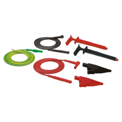 AEMC 2117.78 - Lead – Set of 3, (2 Color-coded Safety Leads, 1 Ground Lead, 2 Color-coded Alligator Clips and 2 Color-coded Grip Probes) for Power Supply Models AX501-AX503