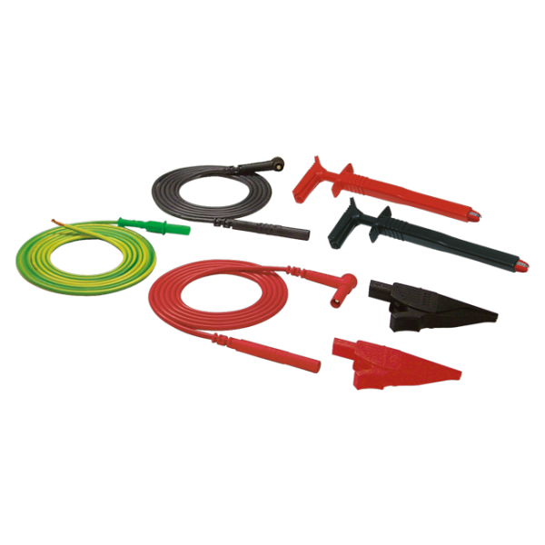 AEMC 2117.78 - Lead – Set of 3, (2 Color-coded Safety Leads, 1 Ground Lead, 2 Color-coded Alligator Clips and 2 Color-coded Grip Probes) for Power Supply Models AX501-AX503