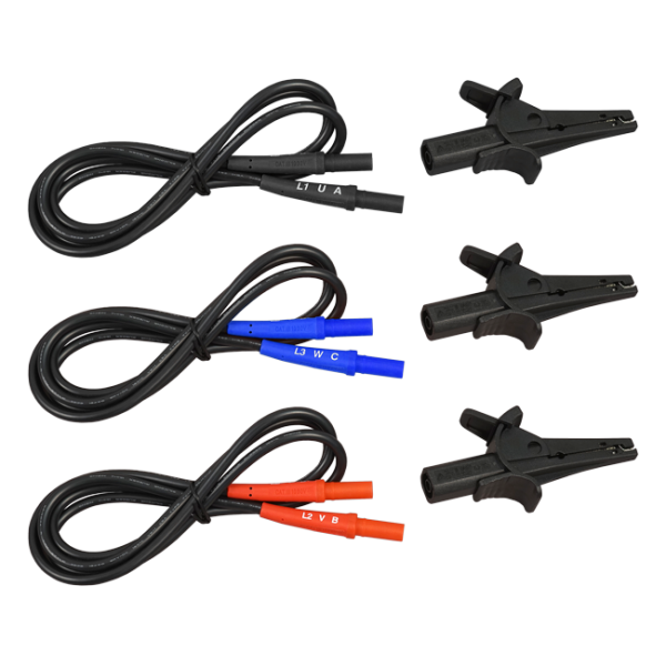 AEMC 2121.55 - Lead – Replacement, Set of 3, Color-coded (1000V CAT III 10A) w/clips for Models 6608 & 6609
