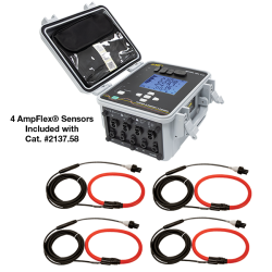 AEMC 2137.58 - Power & Energy Logger Model PEL 105 w/4 196A-24-BK (Waterproof IP67, DataView® Software) Replaces Cat #2137.59