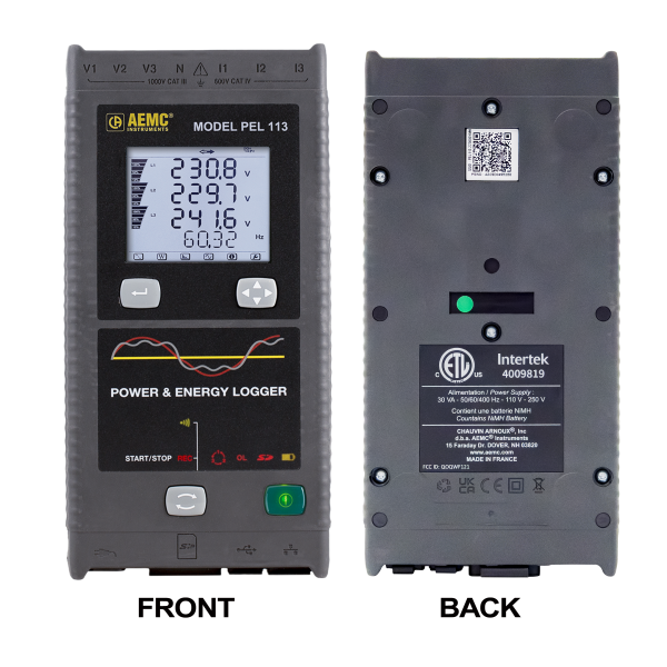 AEMC 2137.64 - Power & Energy Logger Model PEL 113 (w/LCD, No Sensors)
