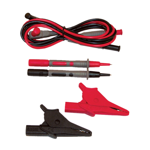 AEMC 2152.01 - Lead – Set of 2, Color-Coded 4 ft (Red/Black) Leads, Test Probes & Alligator Clips (Replacement for Models 1026, CA7027)