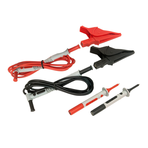 AEMC 2152.10 - Lead – Utility Test Lead Kit #1 {includes: Set of 2, 5 ft color-coded (Red/Black) Silicone Insulated Safety Leads (ST/RA, screw-on banana plug), screw-on Alligator Clips and Pencil Probes} Rated 1000V CAT IV