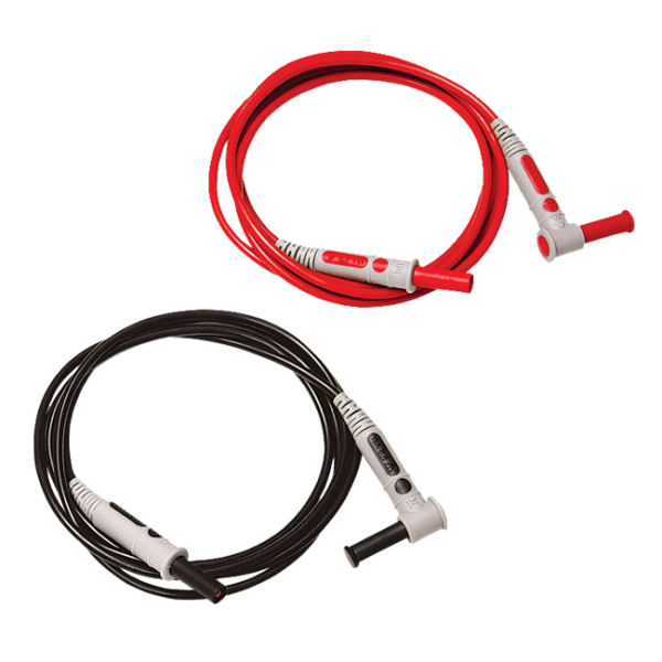 AEMC 2152.15 - Lead – Set of 2, 5 ft Screw-on color-coded(Rd/Bk) Silicone Insulated Safety Leads ST/RA banana plug) {Rated 1000V CAT IV}