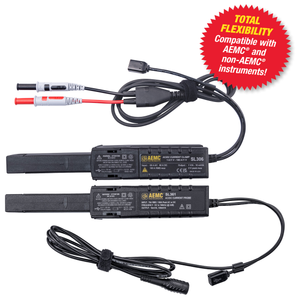 AEMC 2153.08 - AC/DC Current Probe Model SL306 (2A, 1mV/mA & 80A, 10mV/A, Lead) Replacement for Cat #1201.45 - Model SL206