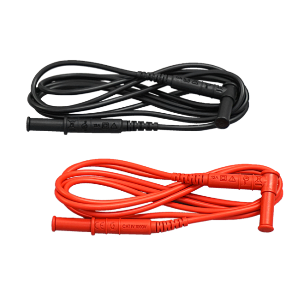 AEMC 5000.78 - Lead - set of 2, 5 ft PVC color-coded (red/black) with 4mm straight/right banana plugs