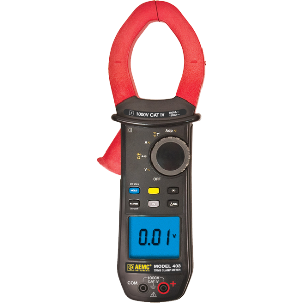 AEMC 2139.21 - Clamp-on Meter Model 403 (TRMS, 1000VAC/DC, 1000AAC/1500ADC, Ohms, Continuity, Temperature)