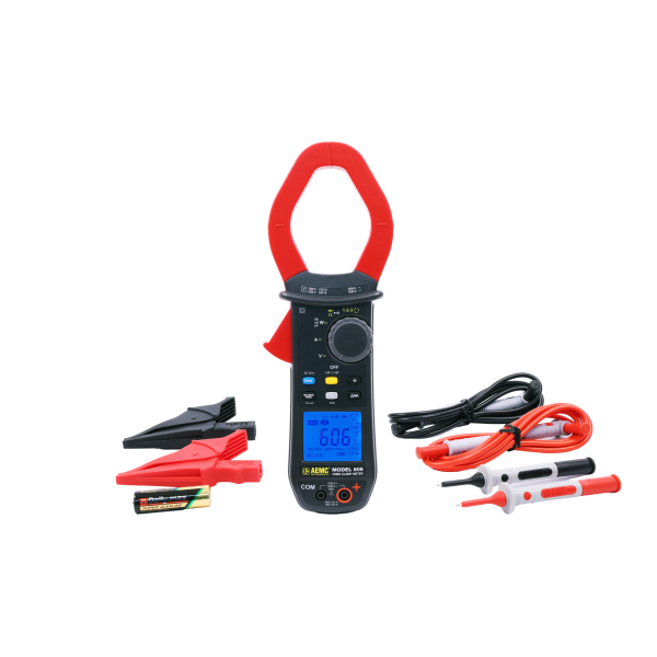 AEMC 2139.62 - Power Clamp-on Meter Model 606 (TRMS, 1200VAC/1700VDC, 2000AAC/3000ADC, Ohms, Continuity, Energy, Power, THD, Recording ) {Replacement for Cat #2139.30-Model 601, Cat #2139.31-Model 603, & Cat #2139.60-Model 605}