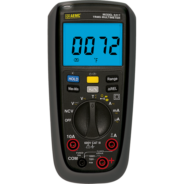 AEMC 2154.09 - DMM Model 5217 (TRMS, 6000-cts, NCV, V, A, AC/DC, Ohm, T, Frequency, Auto Hold)