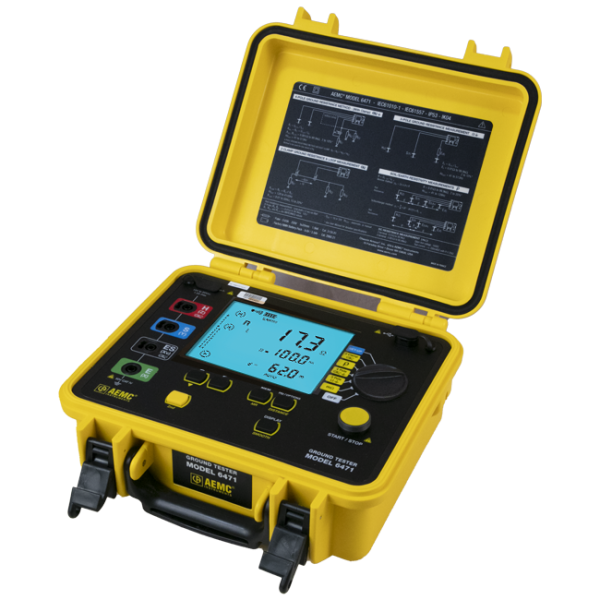 AEMC 2135.48 - Ground Resistance Tester Model 6471 (Digital, 3-Point, 4-Point, Clamp-on (SR182 probes not included), DataView® Software)