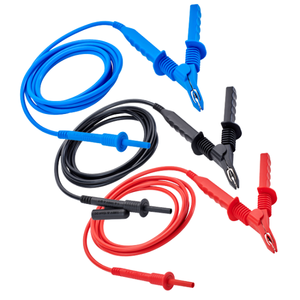 AEMC 2151.30 - Lead – Replacement Set of 3, 10 ft 5kV safety w/clips for Megohmmeter Models 5050, 5060, 5070, & 6505                        Replacement for Cat #2119.76, 2119.77, & 2119.85