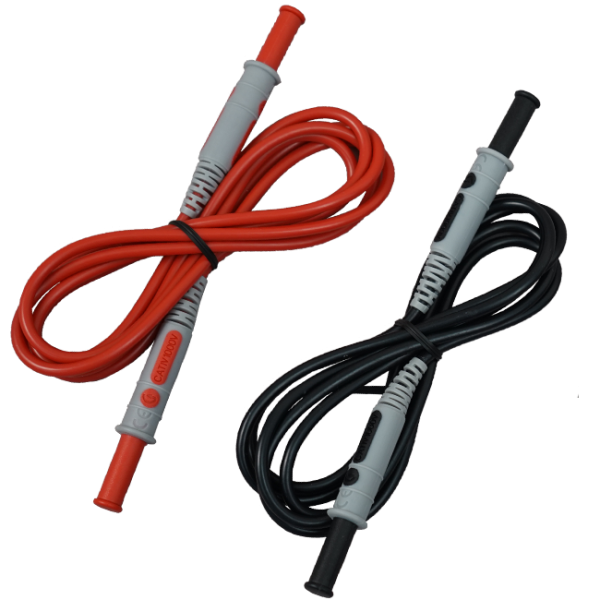 AEMC 5100.07 - Lead - set of 2, 5 ft PVC color-coded (red/black) w/4mm straight/straight banana plugs (Rated 1000V CAT IV, 15A, UL V2)