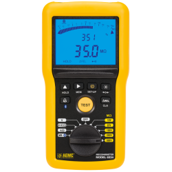 AEMC 2155.55 - Megohmmeter Model 6534 (Digital w/Analog Bargraph, Alarm, 10V, 25V, 100V, 250V, 500V, Ohm, Continuity, V, kΩ, Memory, Bluetooth)