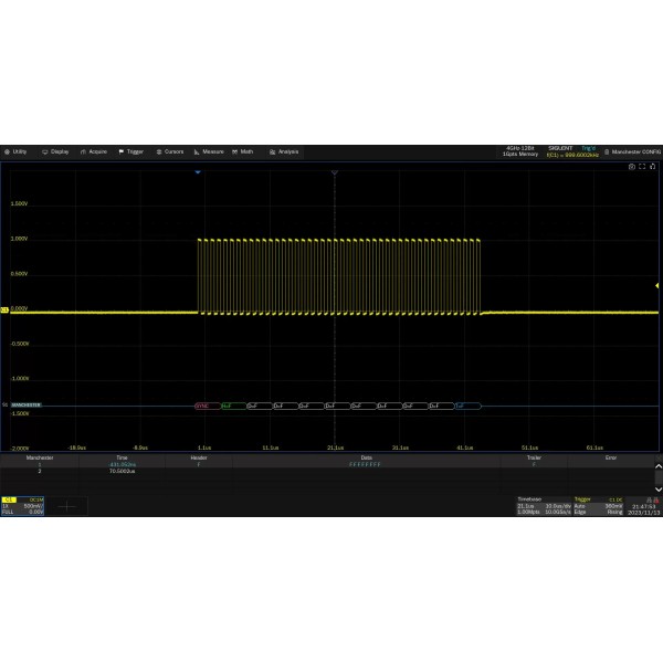 SDS3000HD-Manch - Siglent Oscilloscope Option - Manchester decode (software)