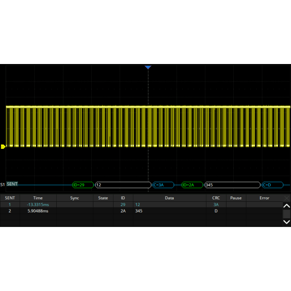 SDS-5000X-SENT - Siglent SENT trigger & decode (SW)