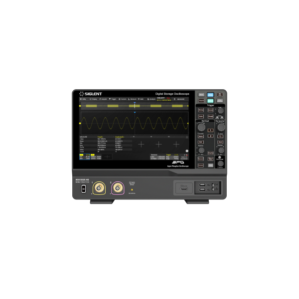 SDS1202X HD - Siglent Oscilloscope - 200MHz, 2 channels, 2GSa/s, 12-bit high resolution, 100Mpts memory depth mixed signal oscilloscope; 10.1'' touch screen