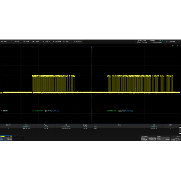 SDS7000A-CANFD - Siglent Oscilloscope Option - CAN FD trigger & decode (software)
