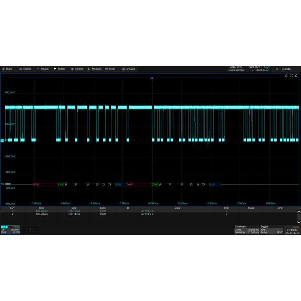 SDS7000A-SENT - Siglent Oscilloscope Option - SENT trigger & decode (software)