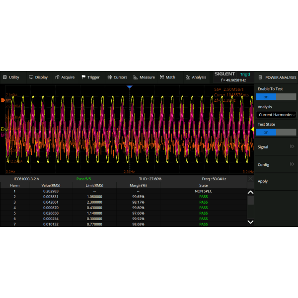 SDS800XHD-PA - Siglent Oscilloscope Option - Power Analysis (software)