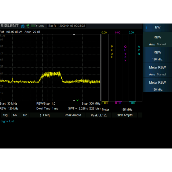SHA860-EMI - Siglent SHA800A Options: EMI Measurement
