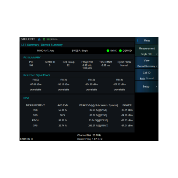 SHA860-LTE - Siglent SHA800A Options: LTE TDD/FDD OTA Measurement