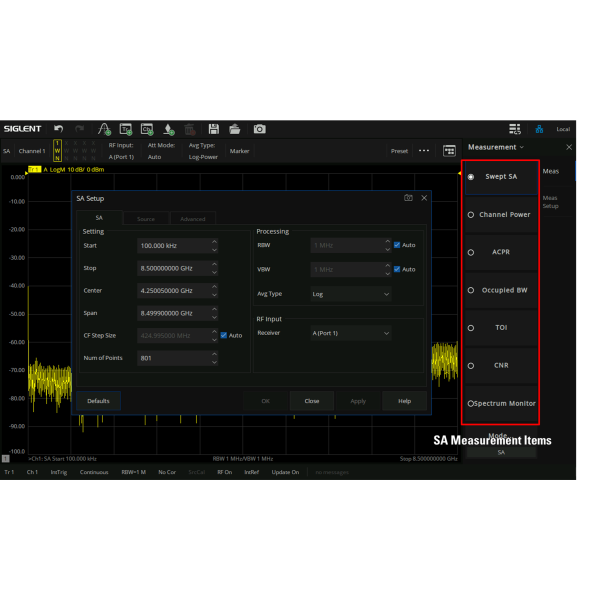 SNA6000-SA - Siglent SNA6000A Options: Spectrum analysis (Software)