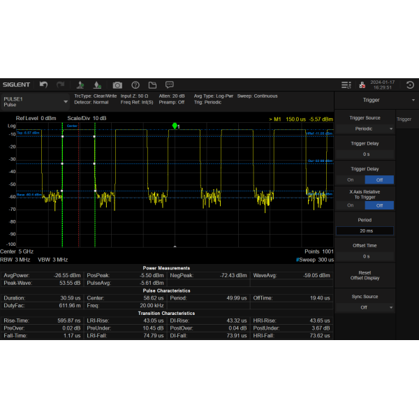 SSA5000-PU - Siglent Spectrum Analyzer Option -Pulse signal measurement (software license) 